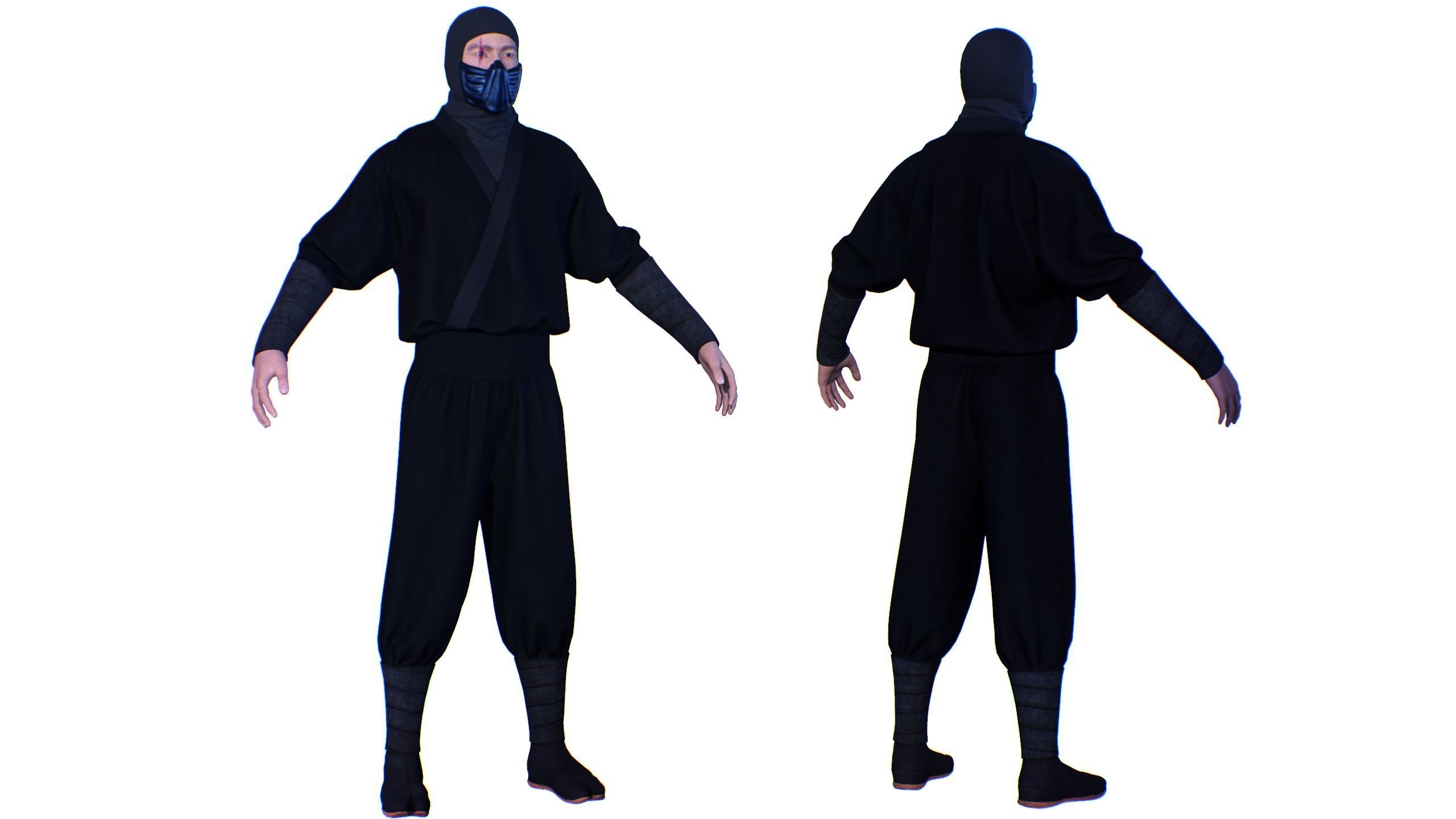 Ninja Color Pack Low-poly 3D model_7