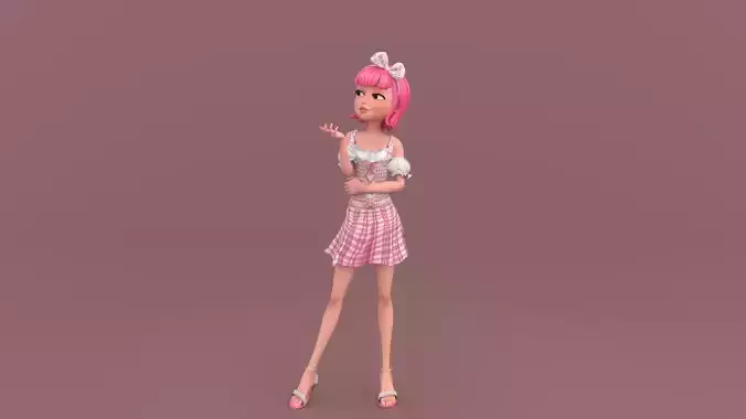 Cartoon Girl Rigged 