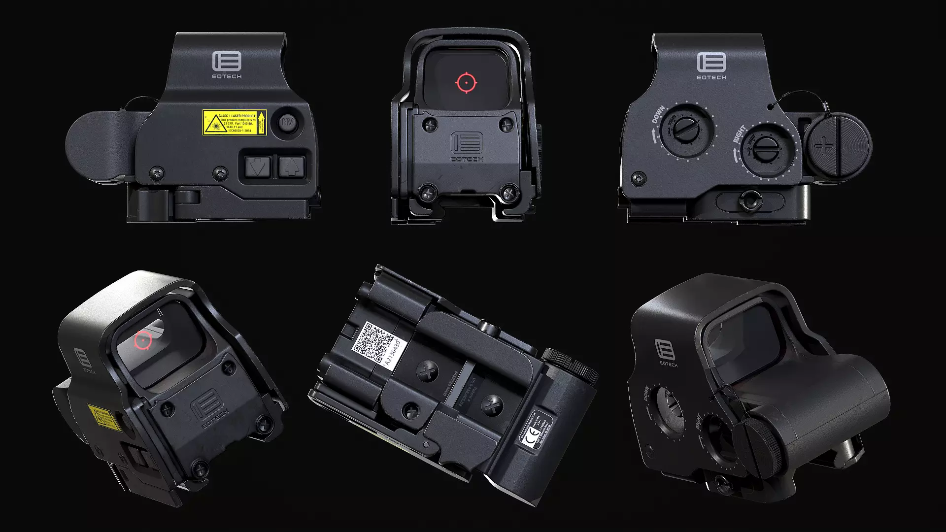 Holographic Weapon Sight Eotech EXPS3 Low-poly 3D model_0