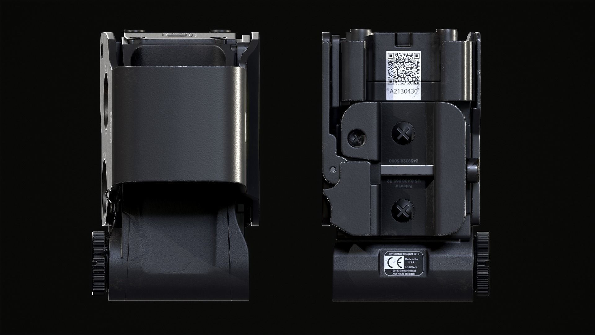 Holographic Weapon Sight Eotech EXPS3 Low-poly 3D model_5