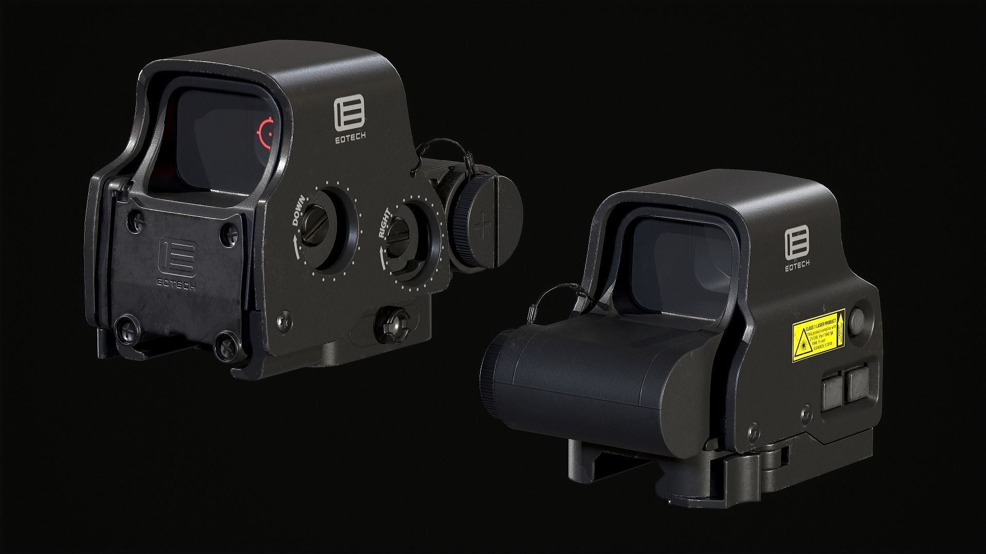 Holographic Weapon Sight Eotech EXPS3 Low-poly 3D model_1