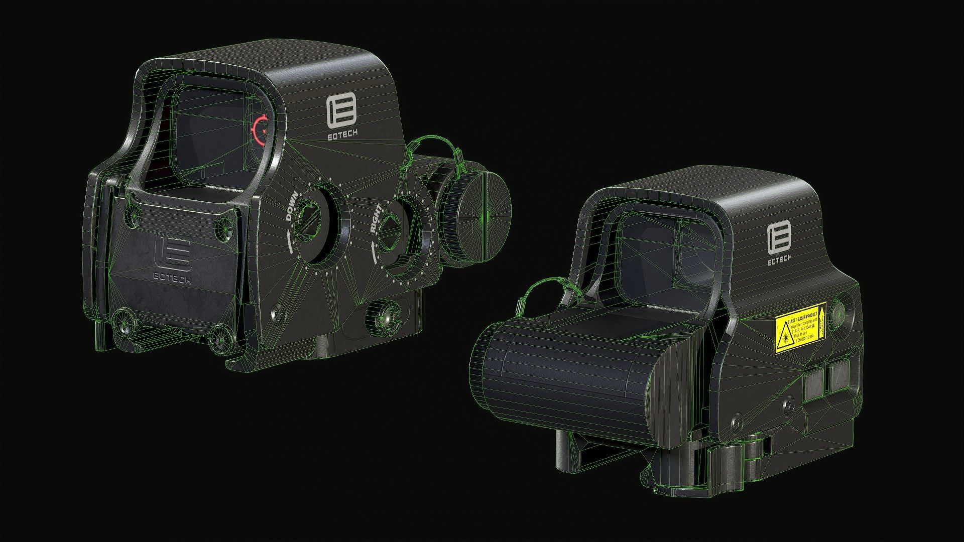 Holographic Weapon Sight Eotech EXPS3 Low-poly 3D model_2