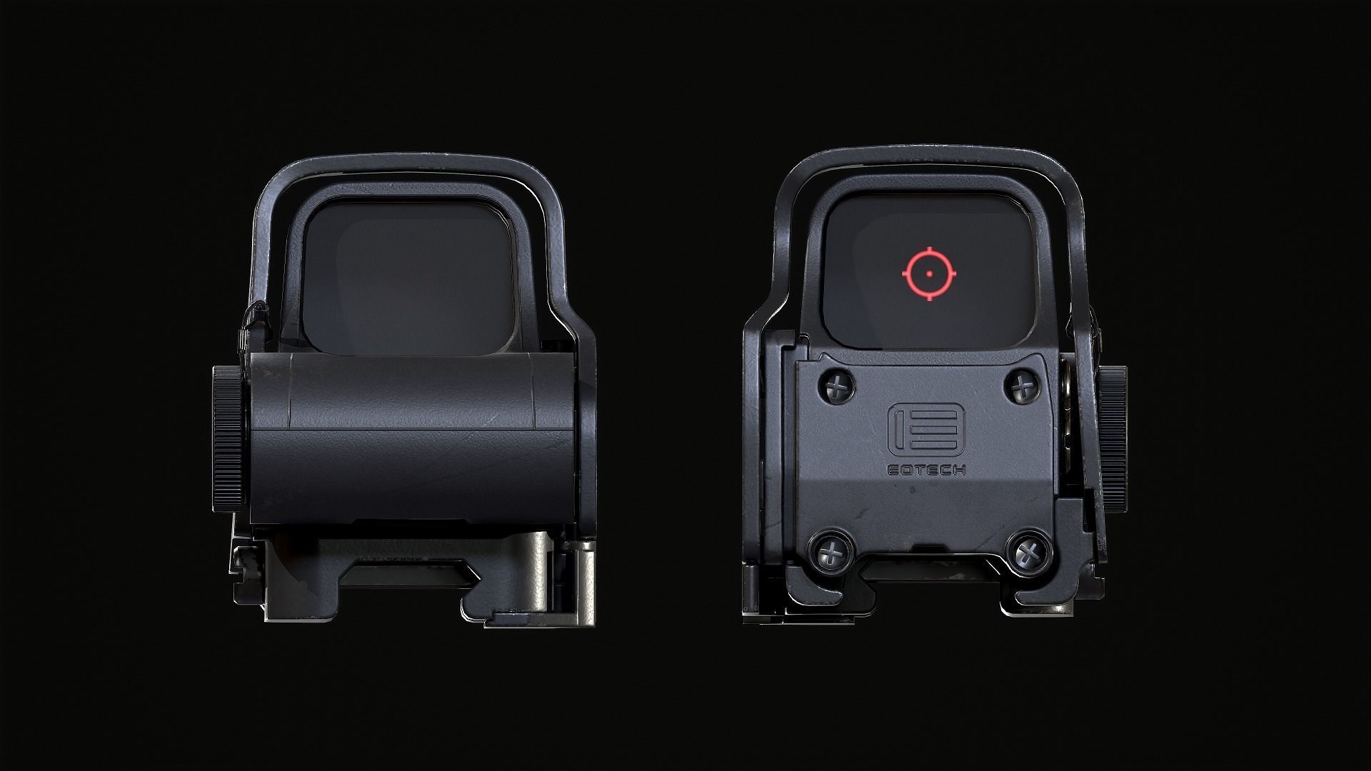 Holographic Weapon Sight Eotech EXPS3 Low-poly 3D model_4