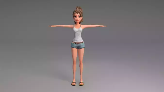 Cartoon Girl Rigged