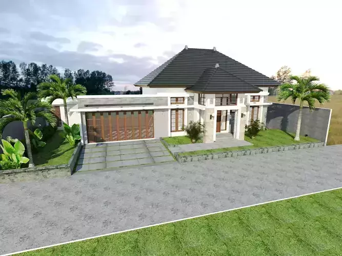 minimalist house exterior Design  3D print model