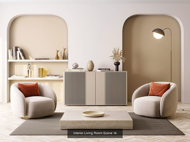 5 Interior living room scene collection Vol 2 3D Model Pack 7