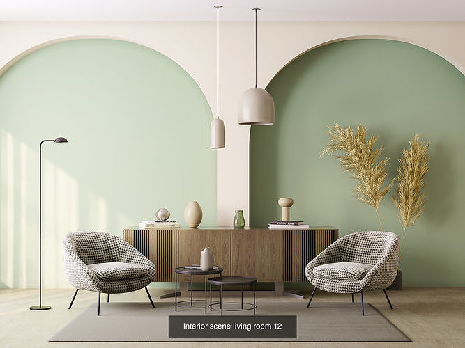 5 Interior living room scene collection Vol 2 3D Model Pack 5