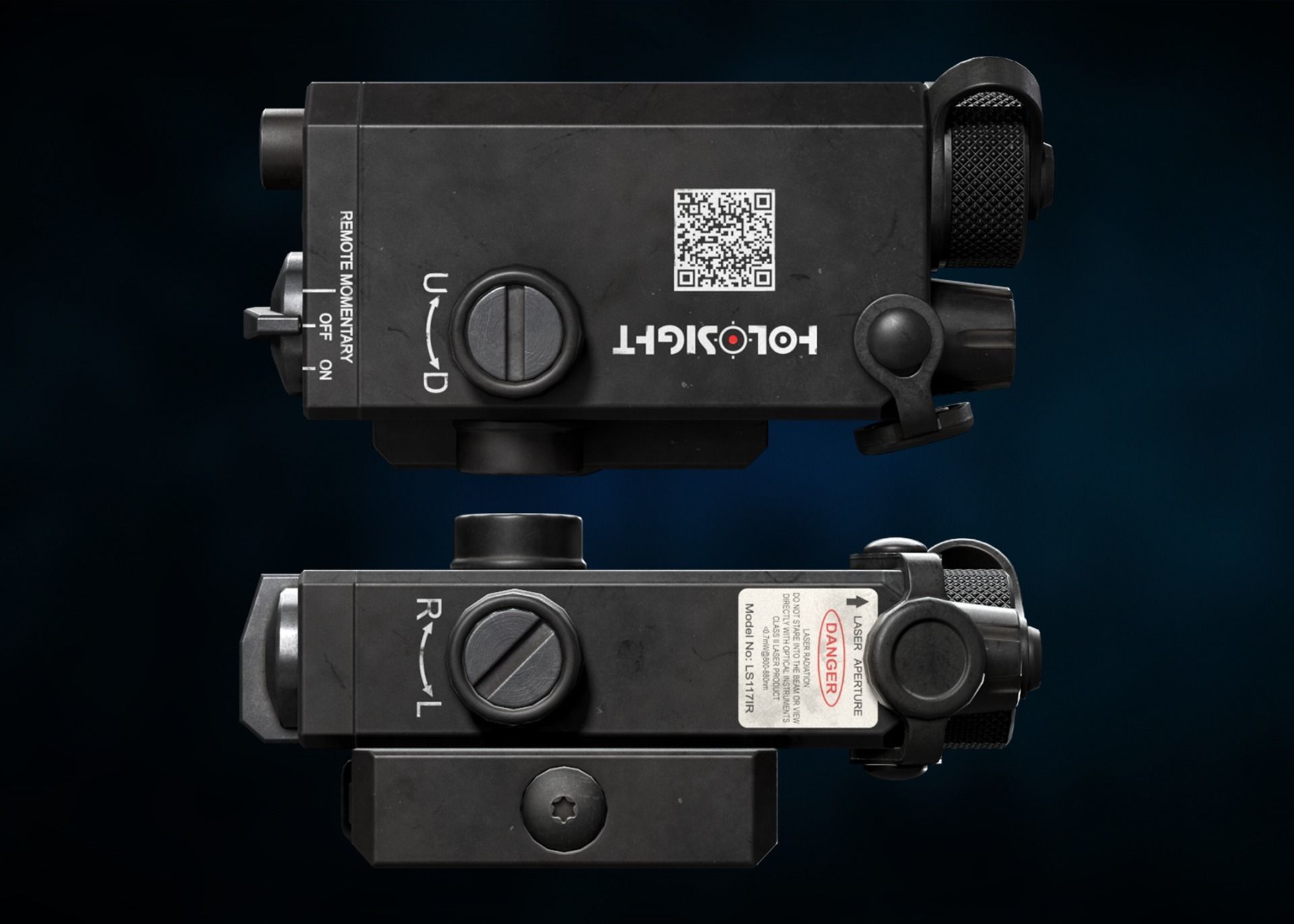 Holosight Aim Laser Sight Low-poly 3D model_3