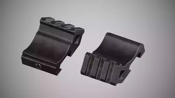 Offset Picatinny Rail Adapter 45 degree 3d model
