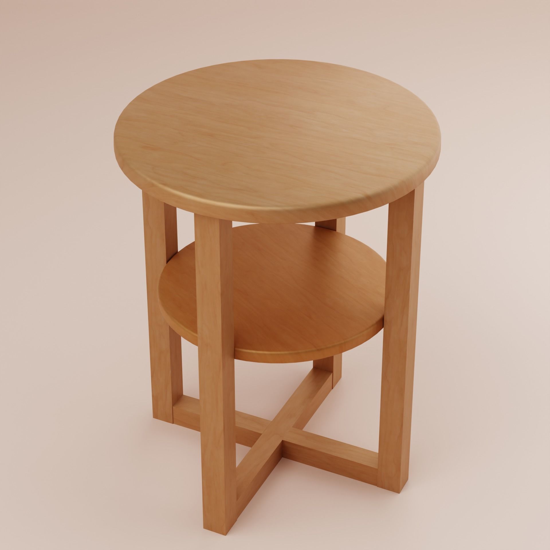 Side Table Circular 3D model_3