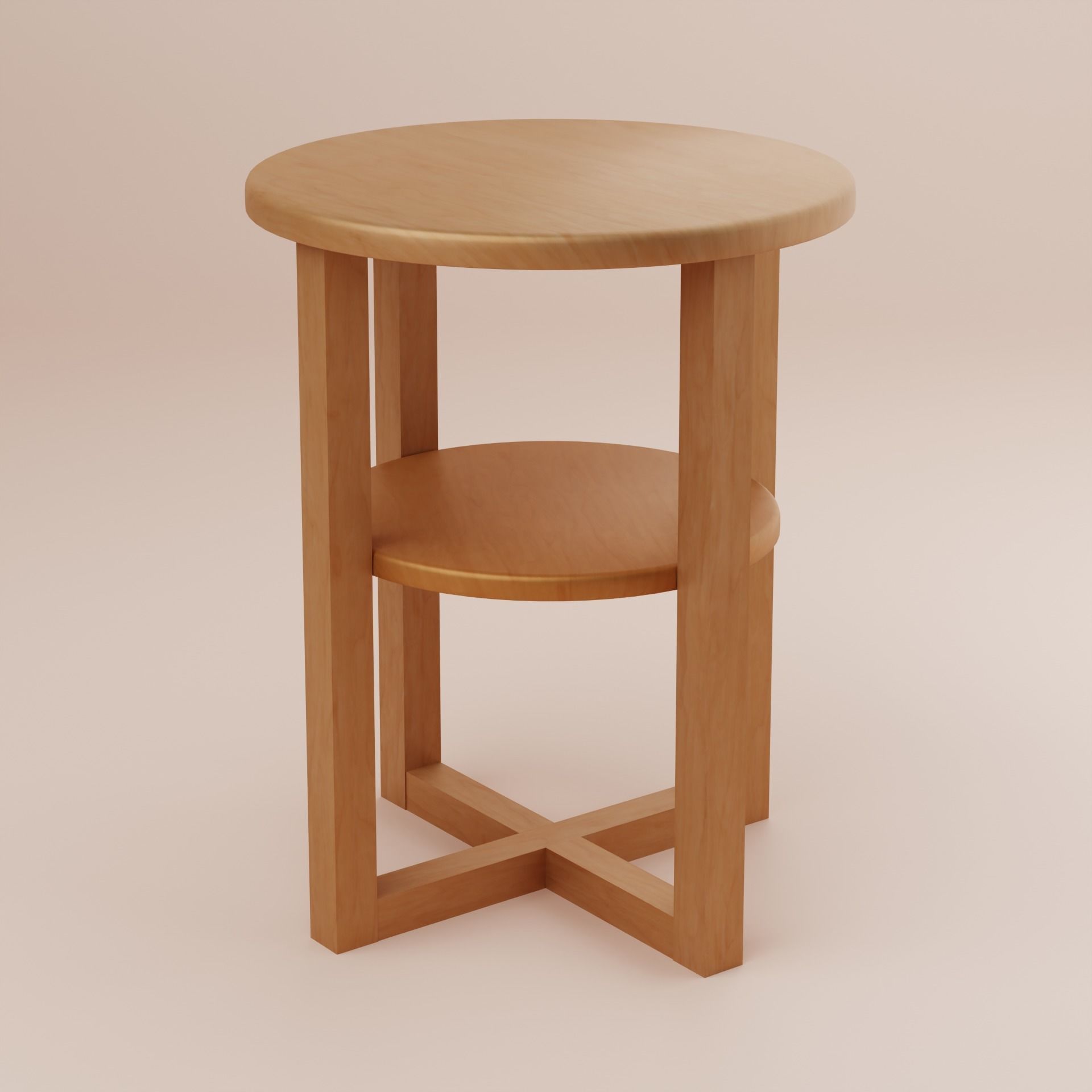 Side Table Circular 3D model_2