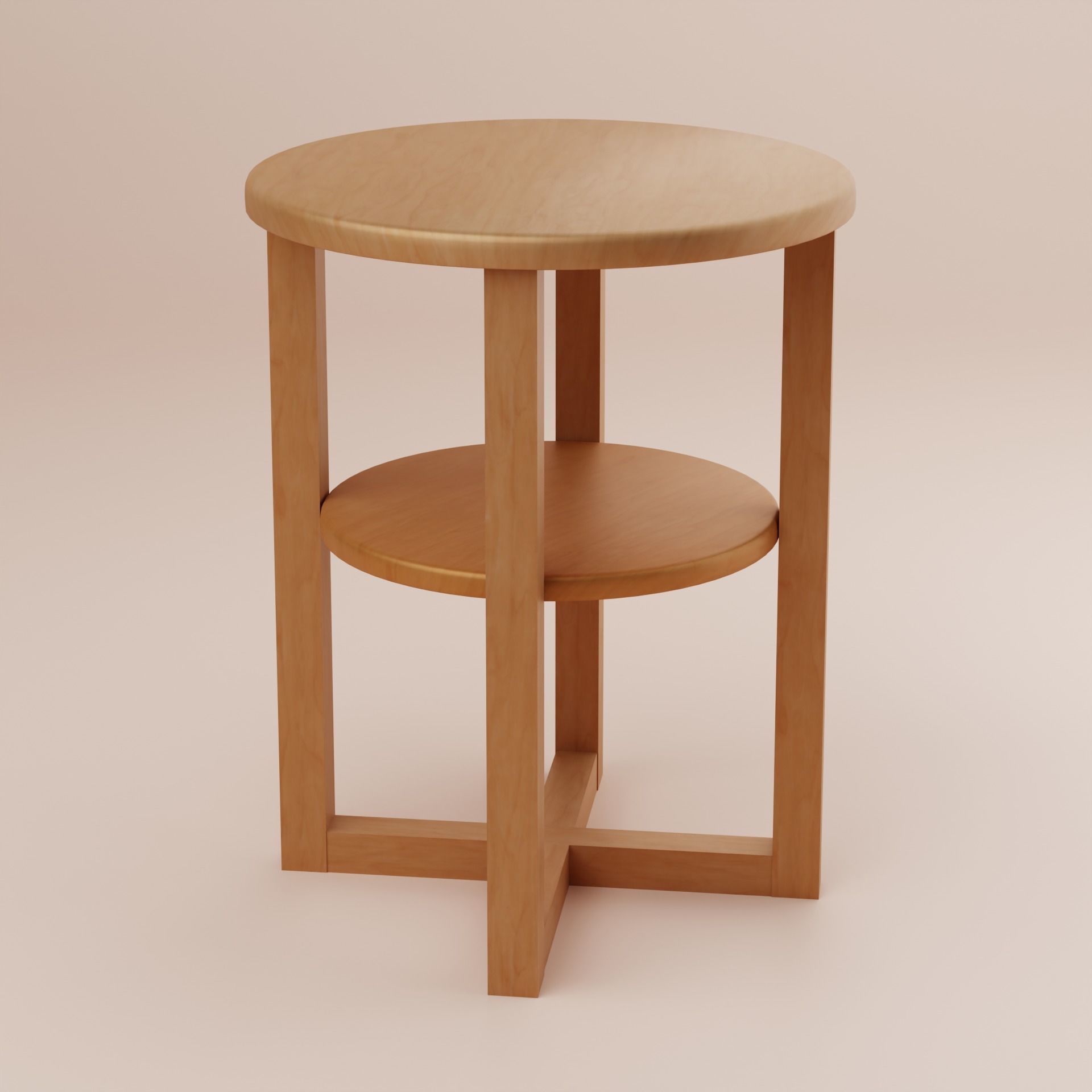 Side Table Circular 3D model_1