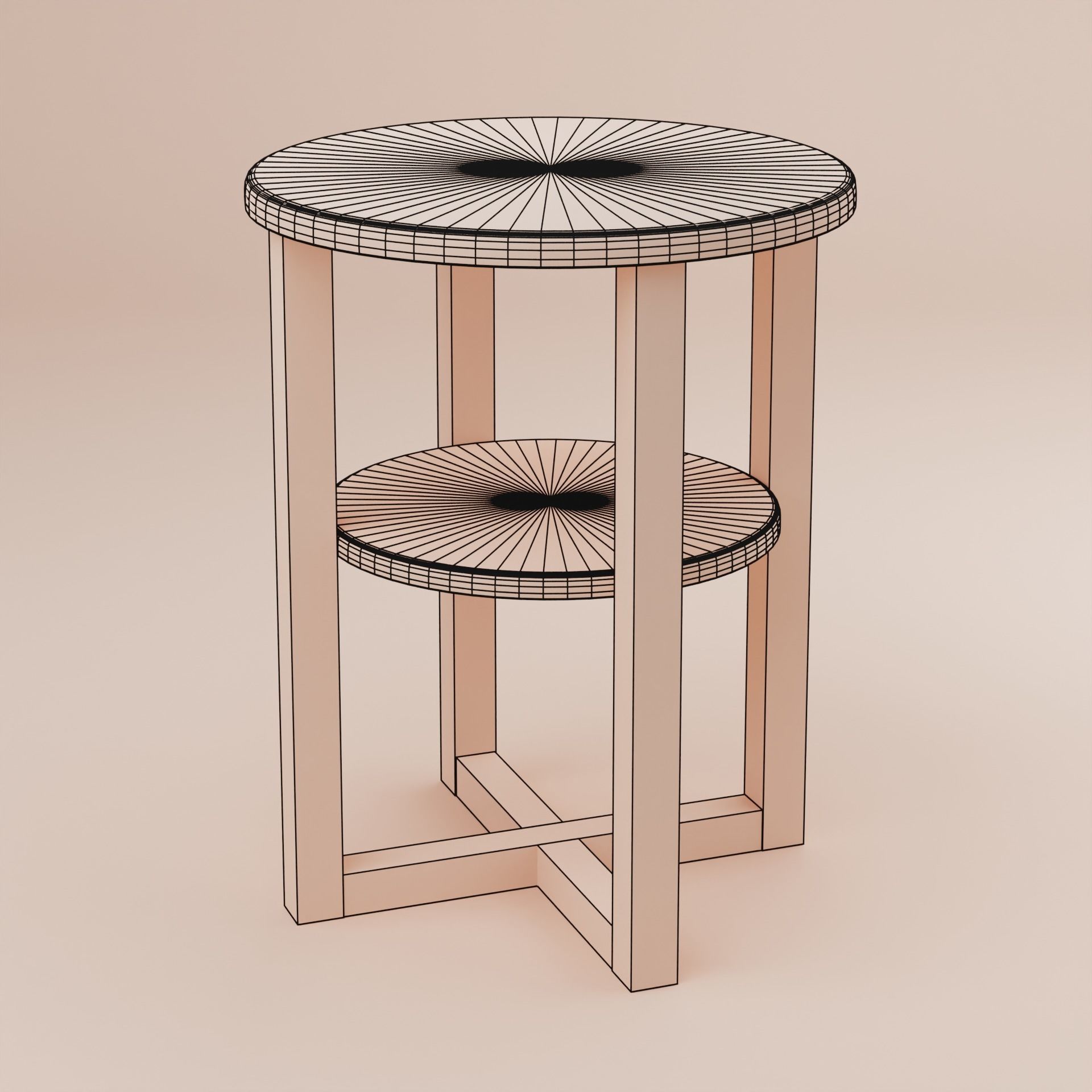 Side Table Circular 3D model_5
