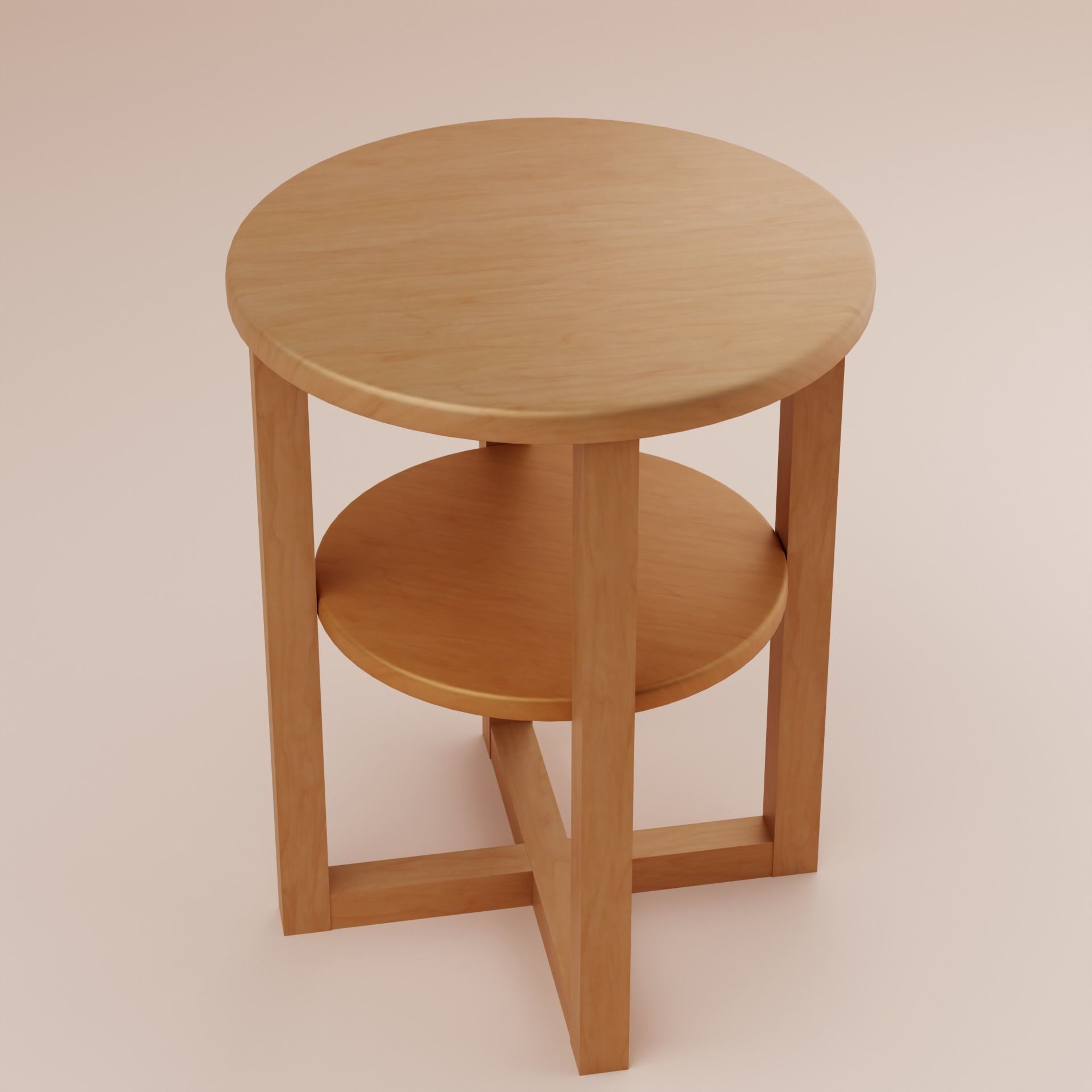 Side Table Circular 3D model_4