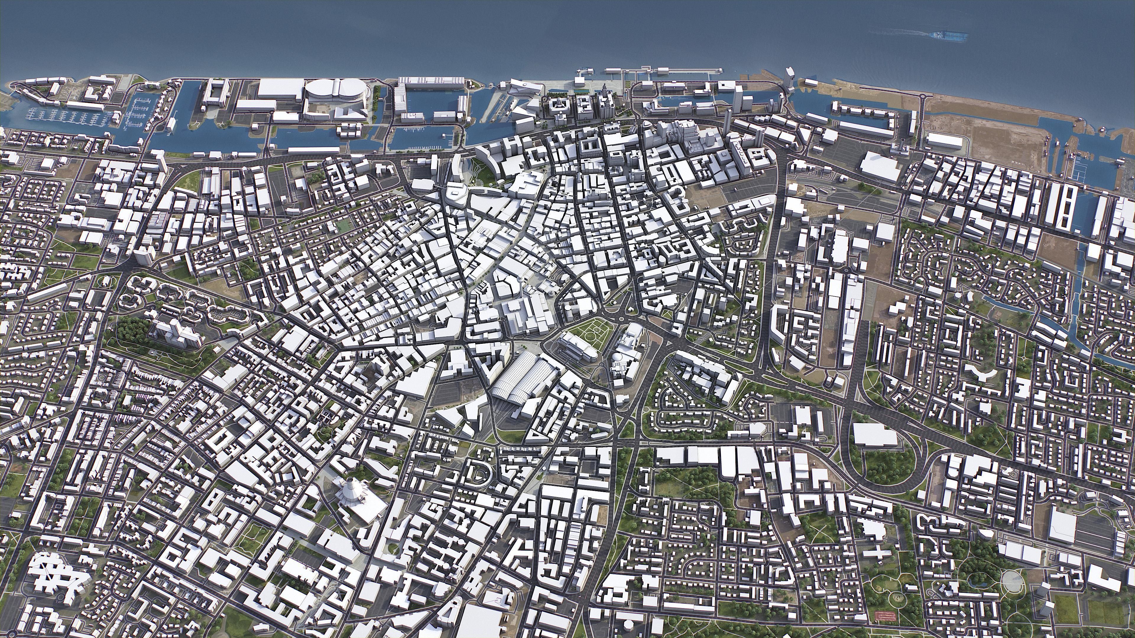 Liverpool - 3D City Model Low-poly 3D model_4
