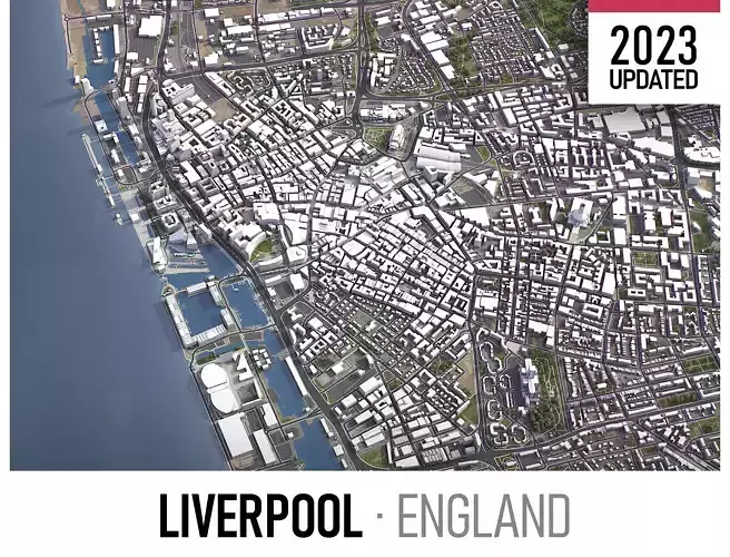 Liverpool - 3D City Model Low-poly 3D model