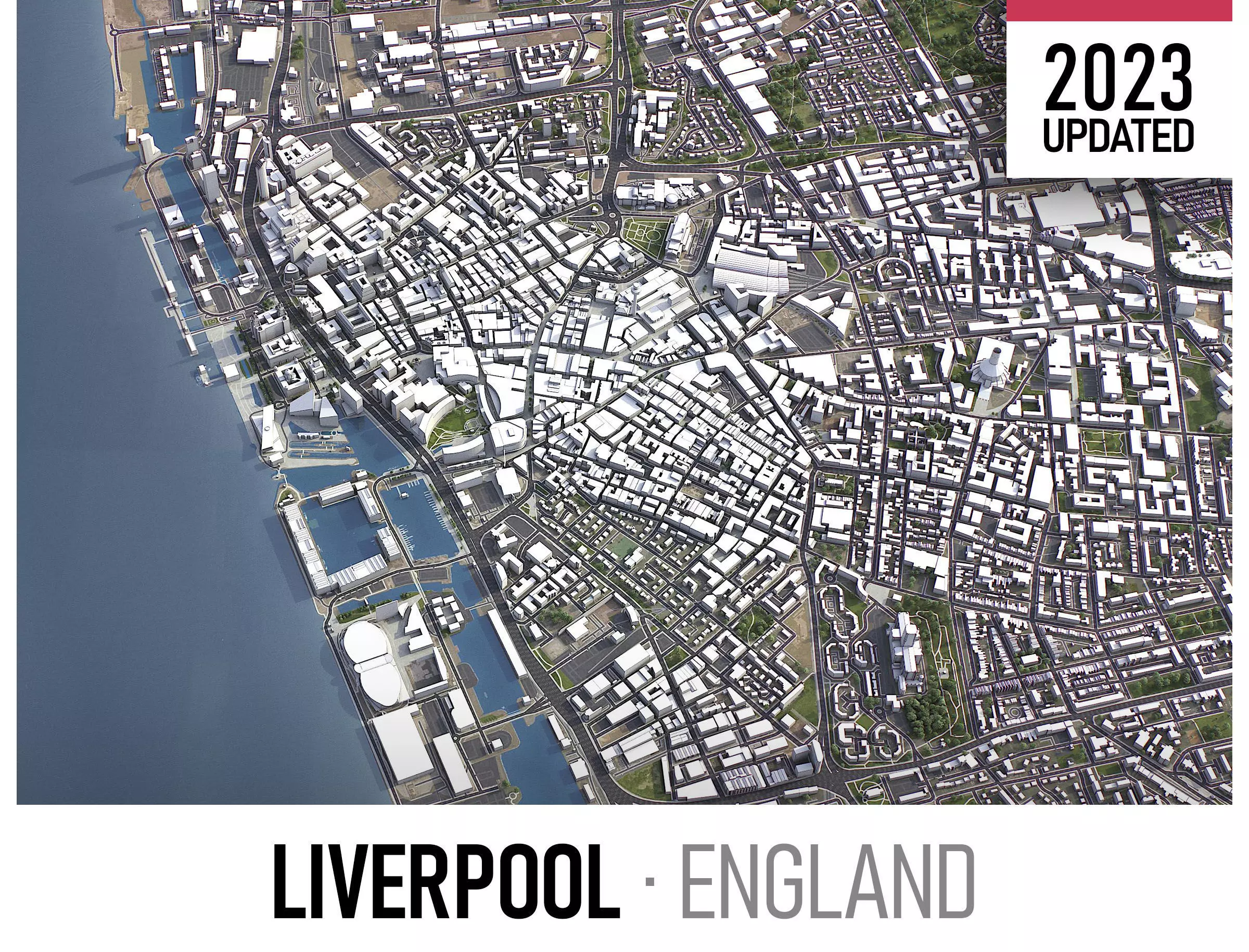 Liverpool - 3D City Model Low-poly 3D model_0