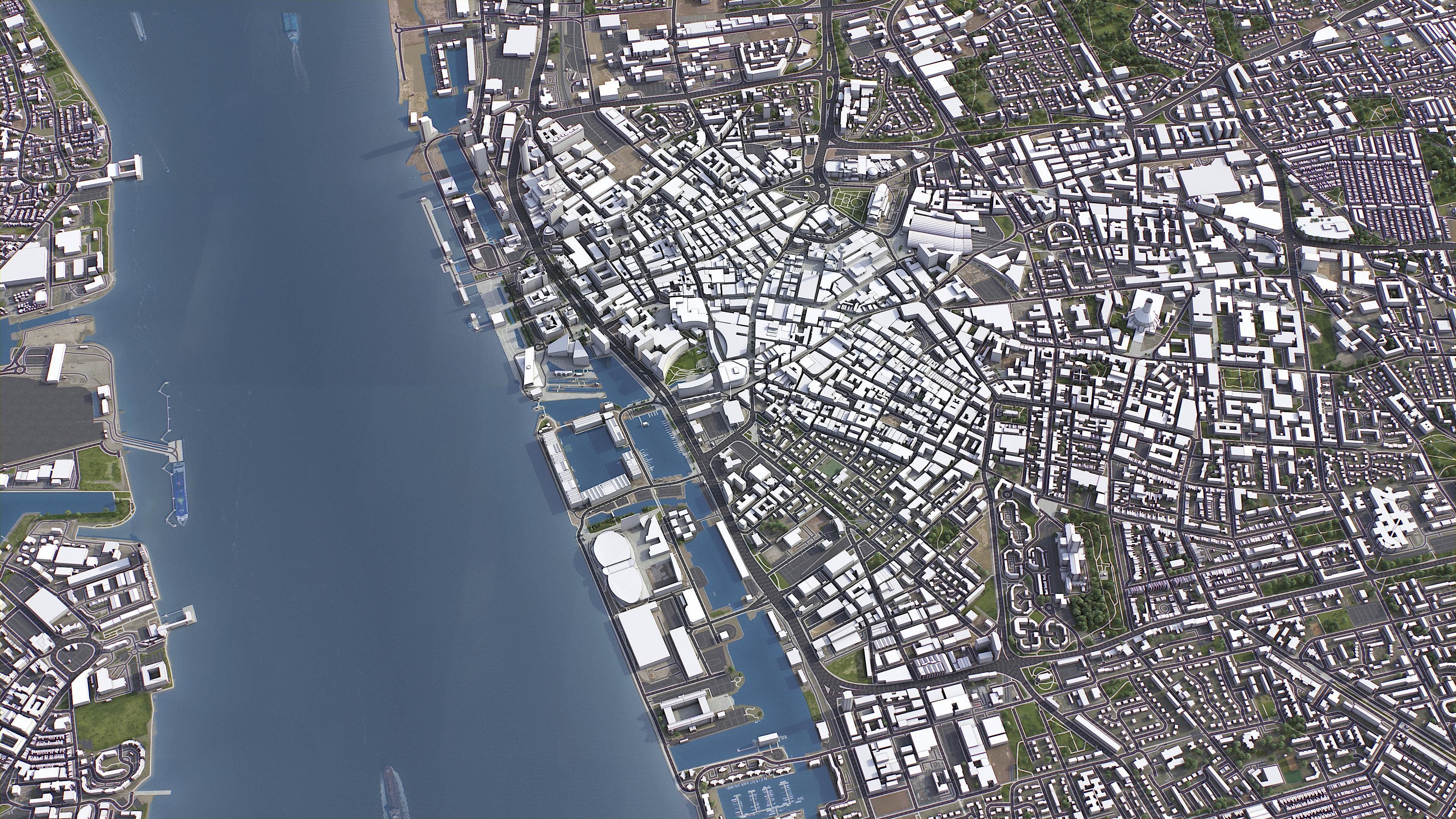 Liverpool - 3D City Model Low-poly 3D model_1