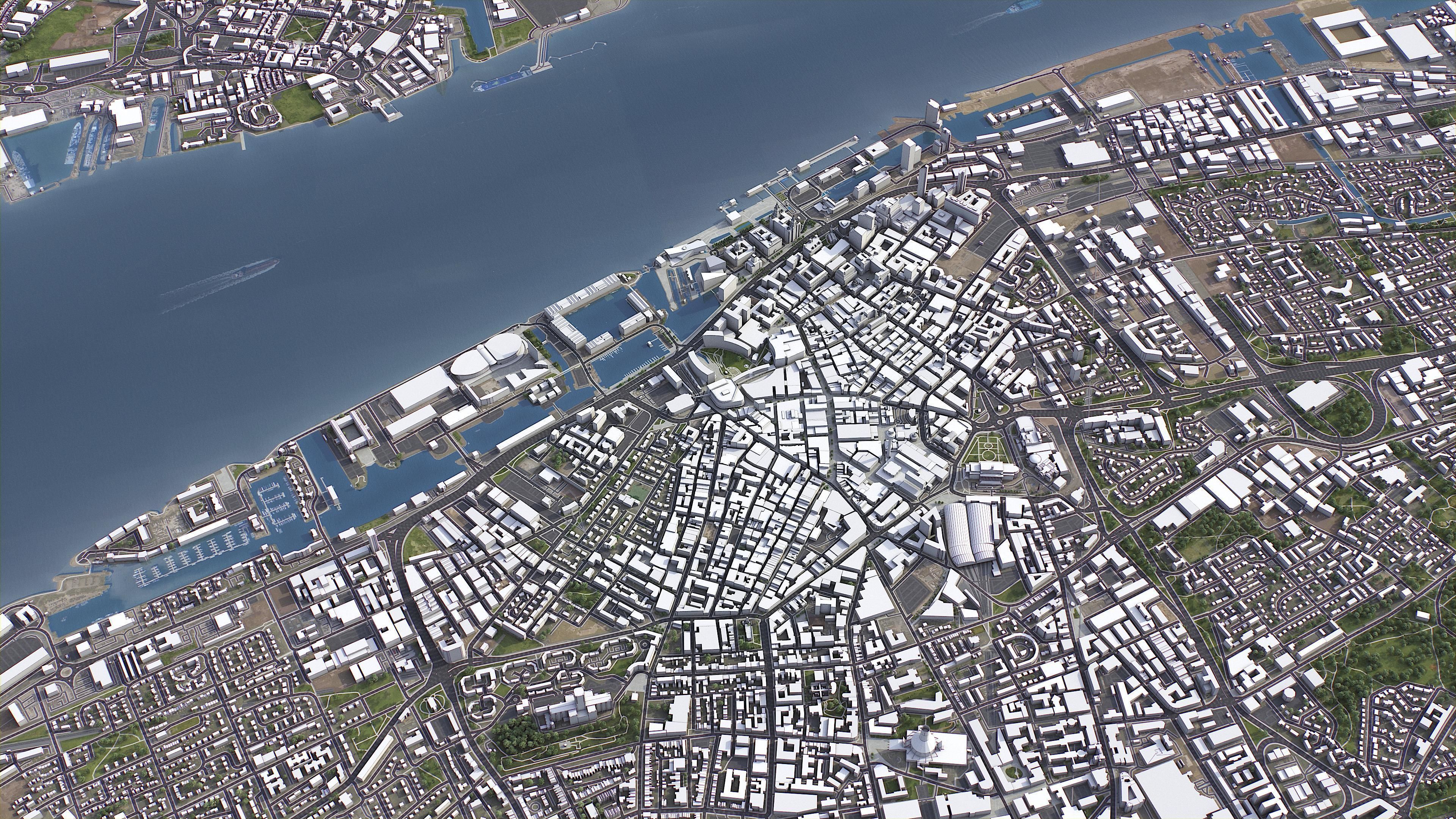 Liverpool - 3D City Model Low-poly 3D model_6