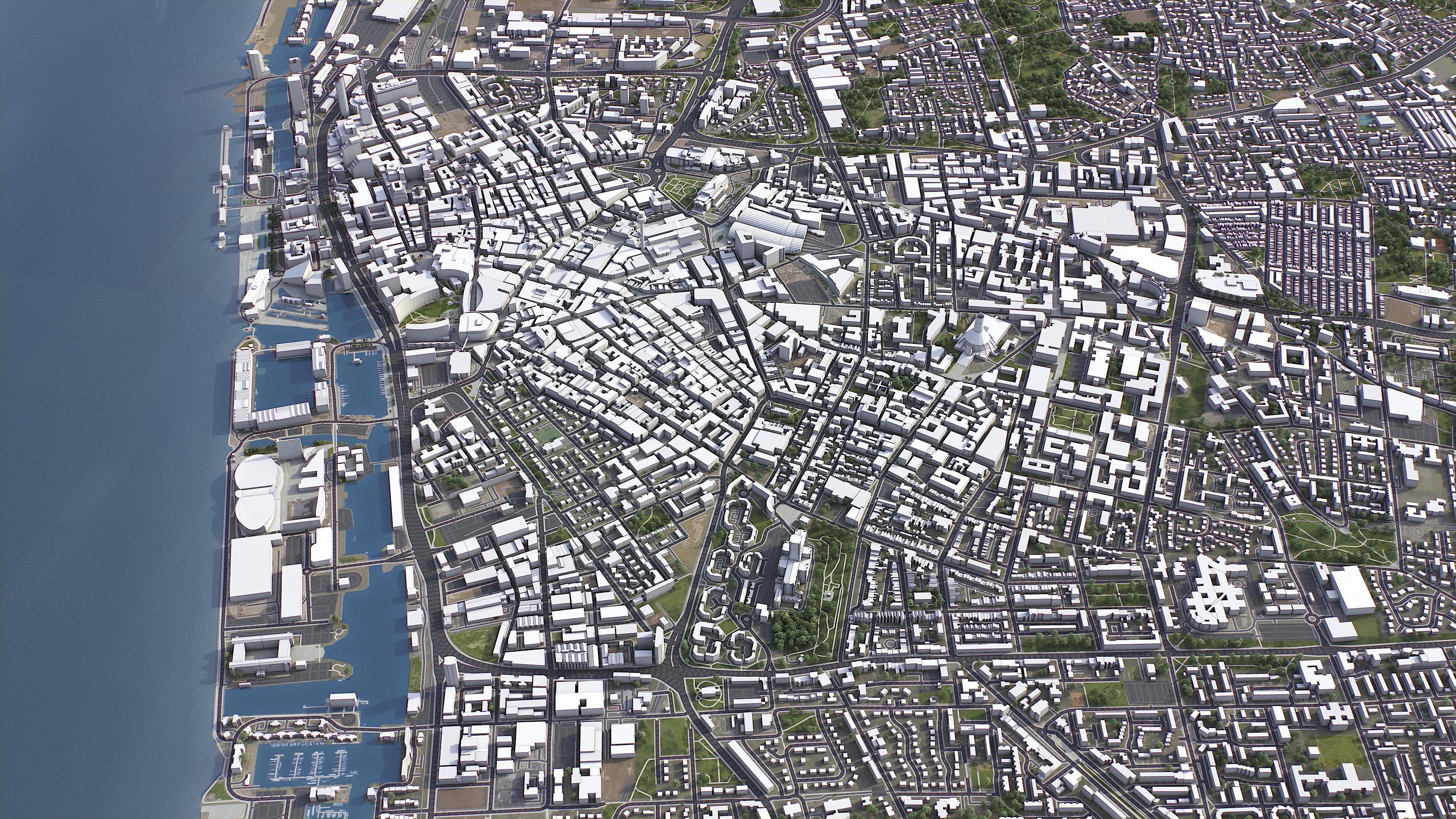 Liverpool - 3D City Model Low-poly 3D model_5