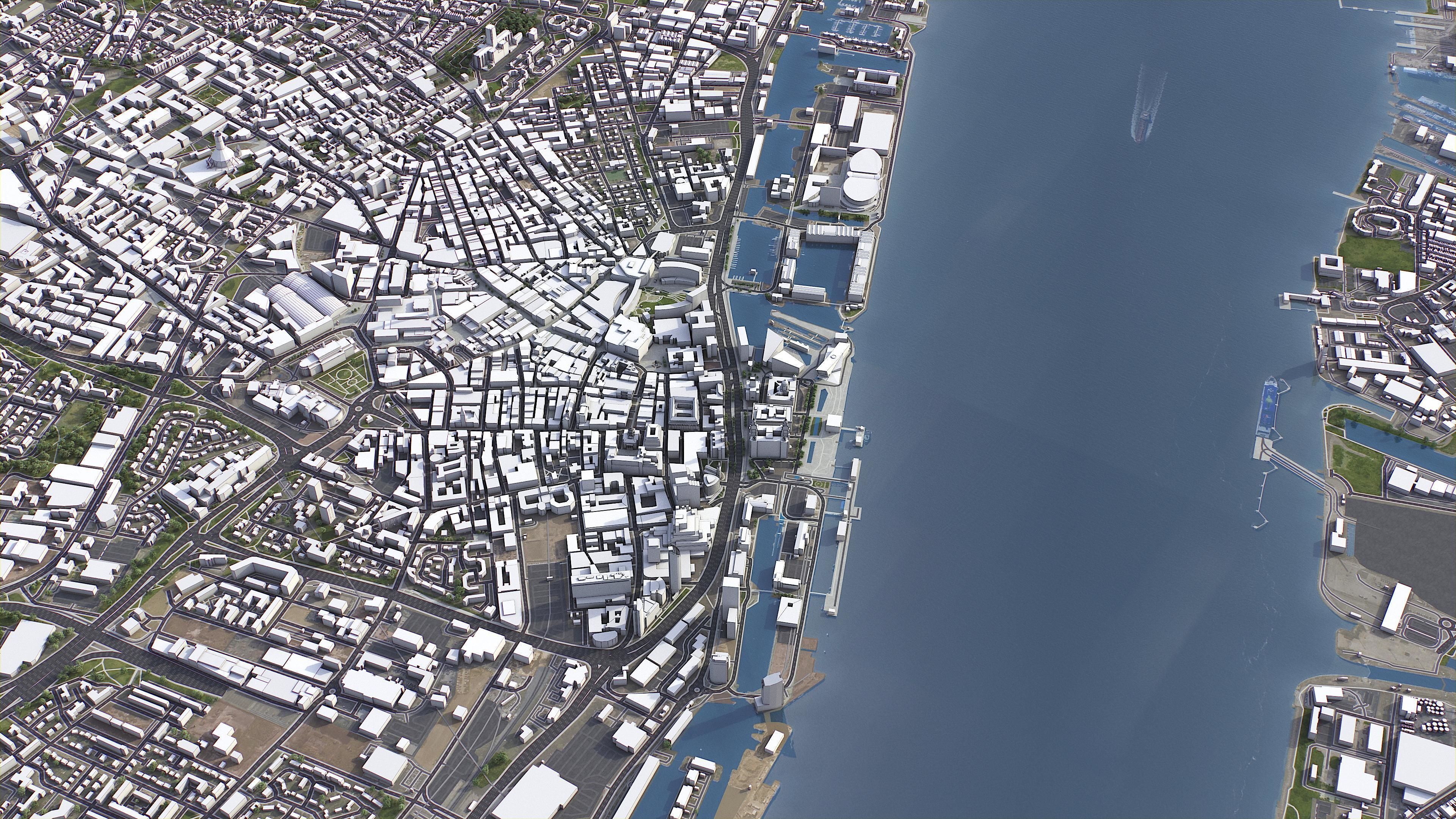 Liverpool - 3D City Model Low-poly 3D model_3