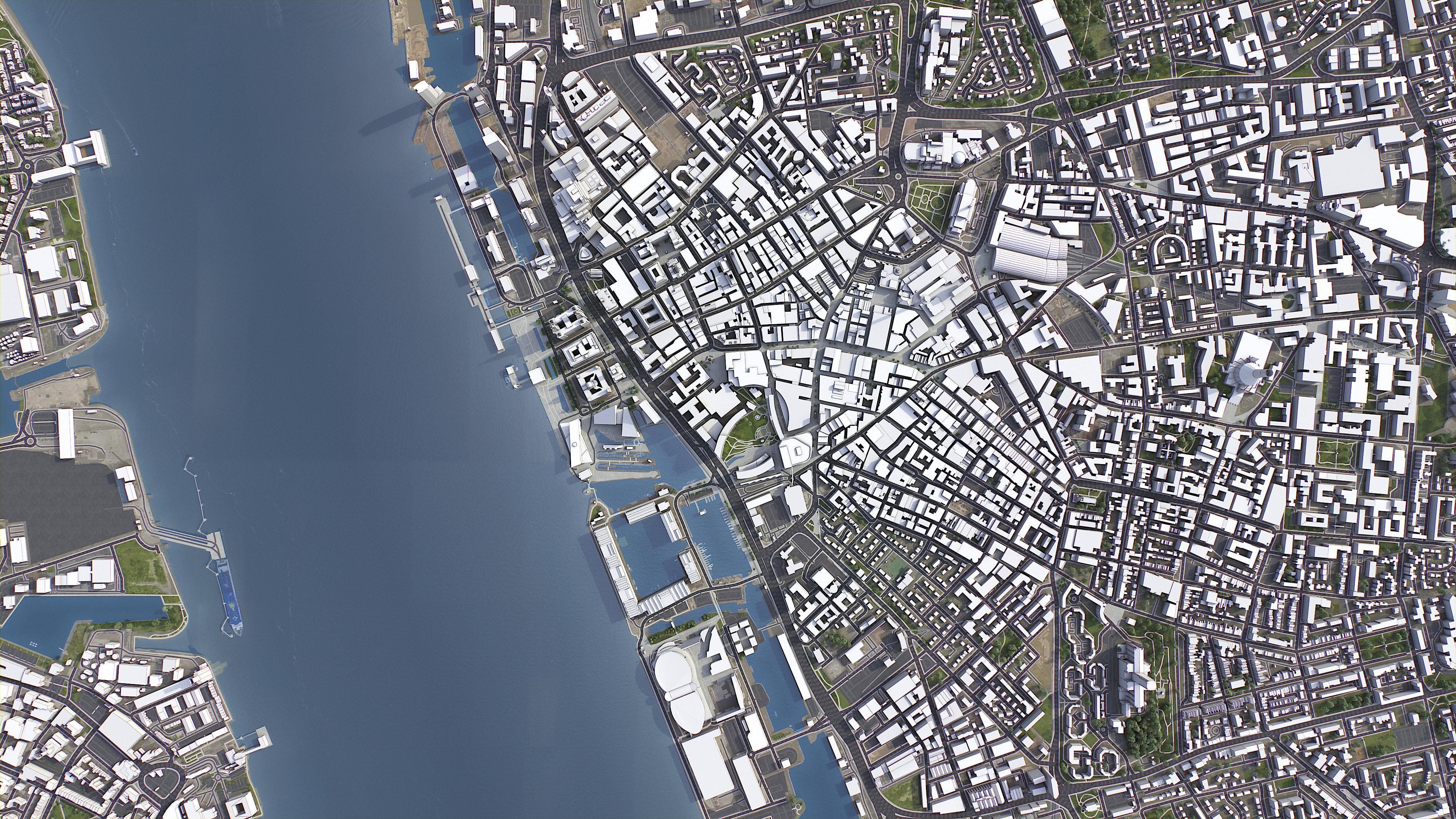 Liverpool - 3D City Model Low-poly 3D model_7