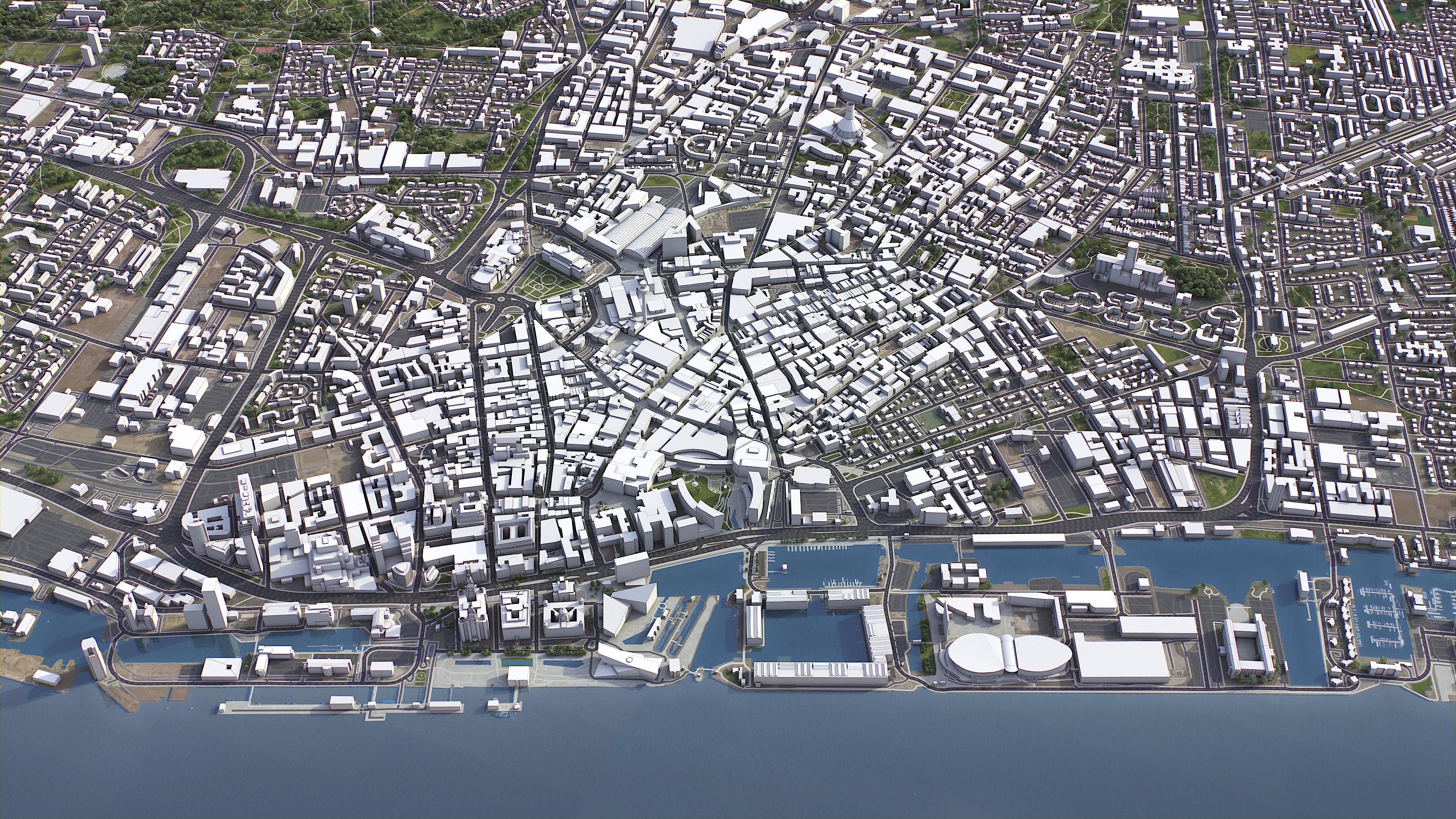 Liverpool - 3D City Model Low-poly 3D model_2