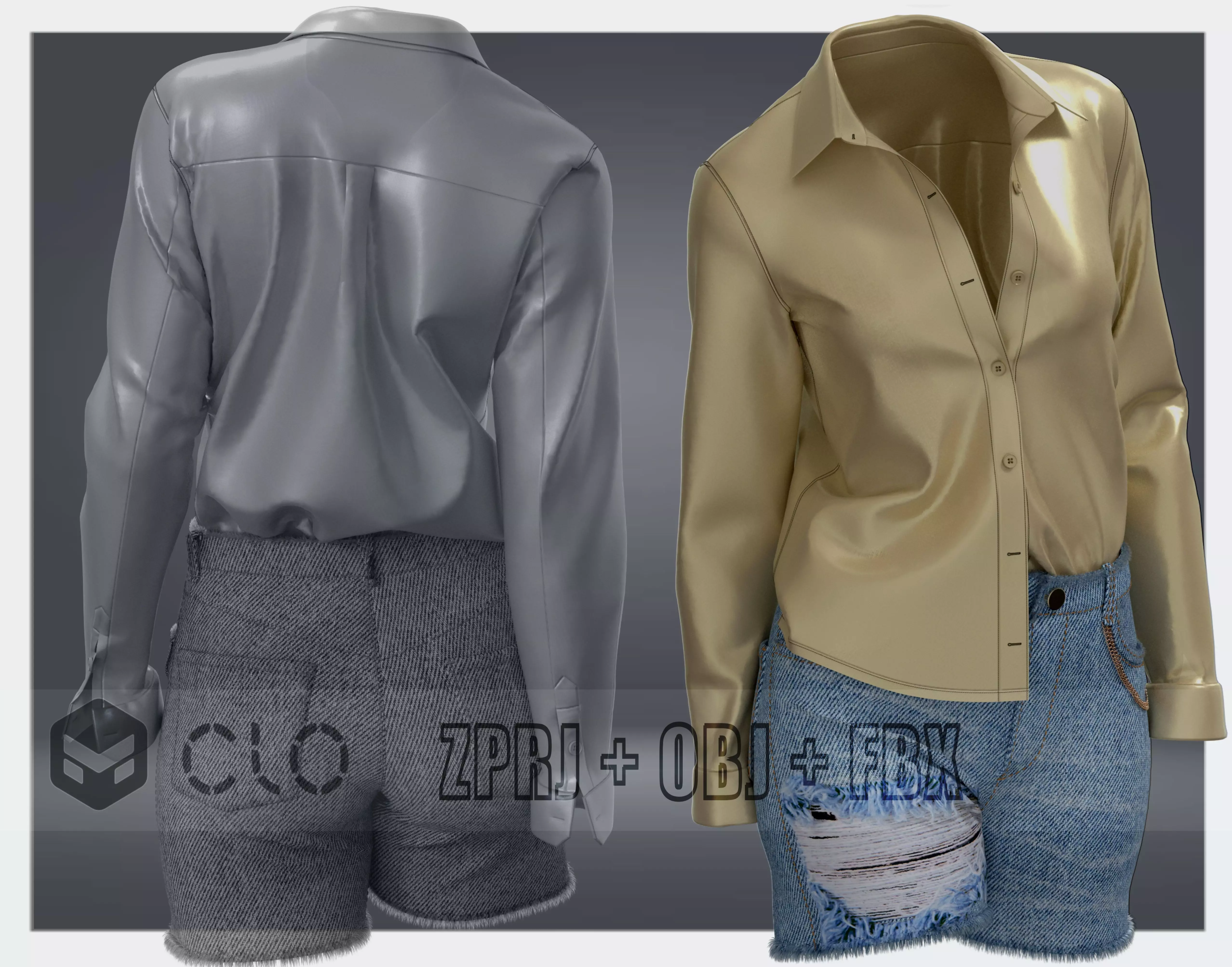 Female Outfit 3D model_0