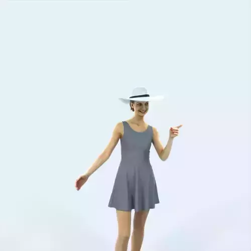 Aspiration 13D pointing Couple Pointing Hat walking Casual Woman