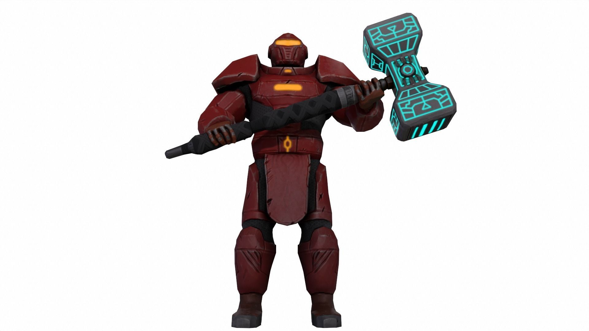 Futuristic hitman hunter assassin cyborg killer Sci-fi Low-poly 3D model_5