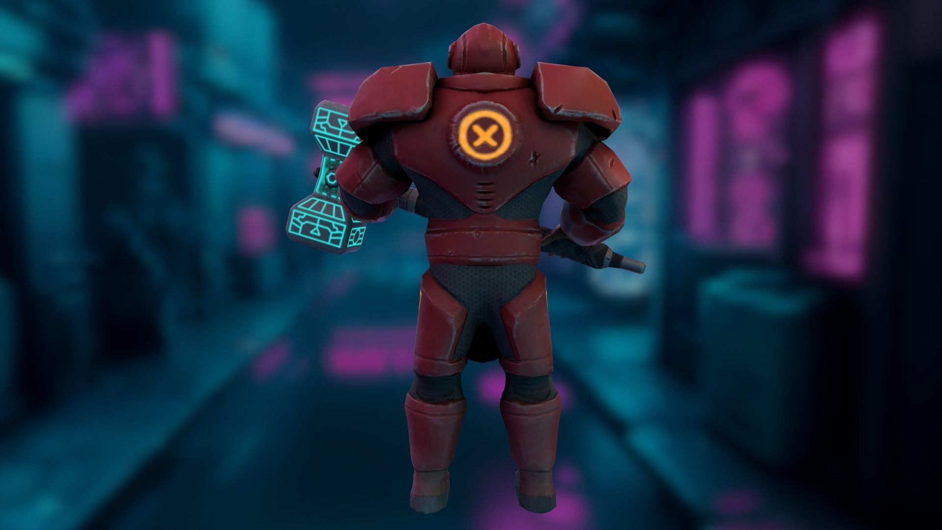 Futuristic hitman hunter assassin cyborg killer Sci-fi Low-poly 3D model_4