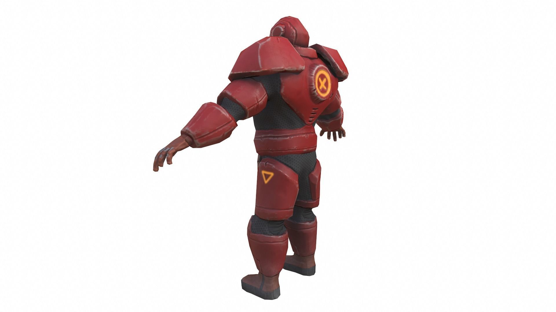 Futuristic hitman hunter assassin cyborg killer Sci-fi Low-poly 3D model_9