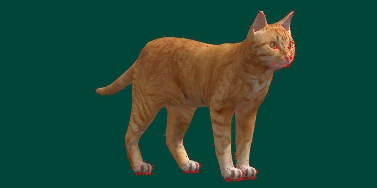 Ginger Cat Low-poly 3D model_8
