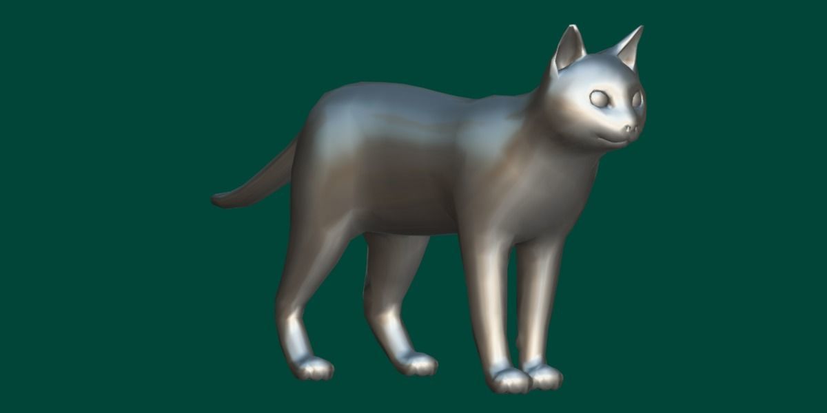 Ginger Cat Low-poly 3D model_7