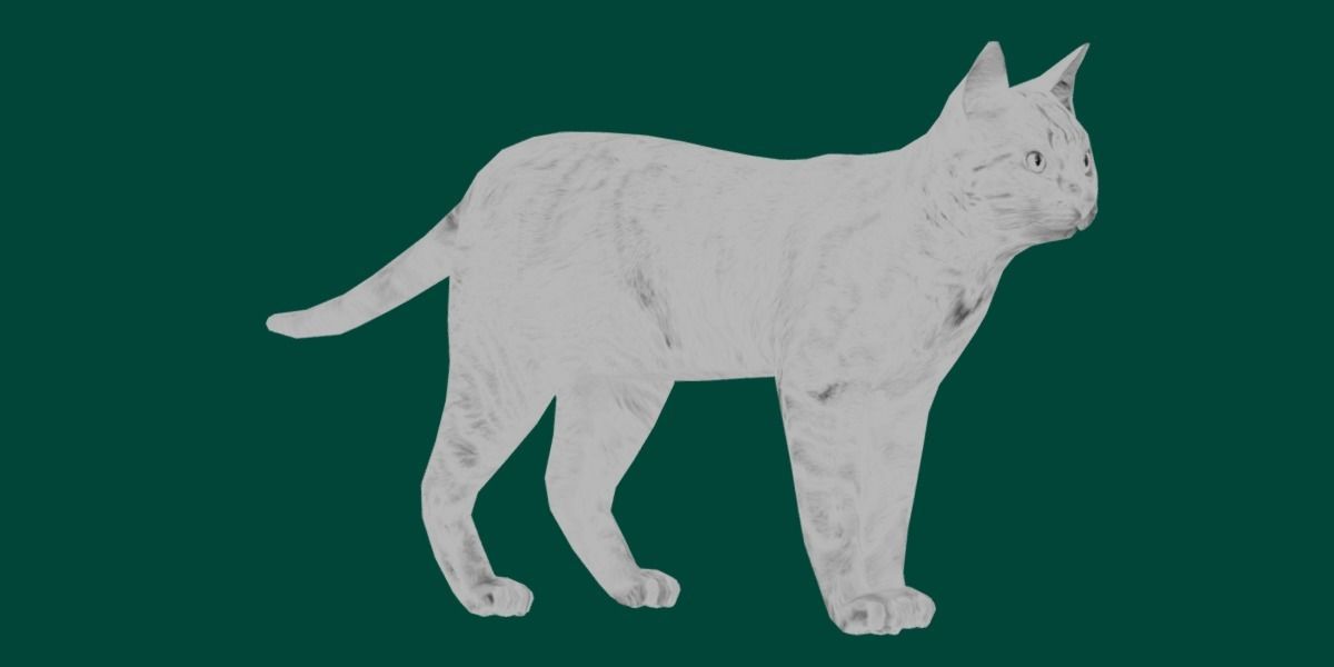 Ginger Cat Low-poly 3D model_6