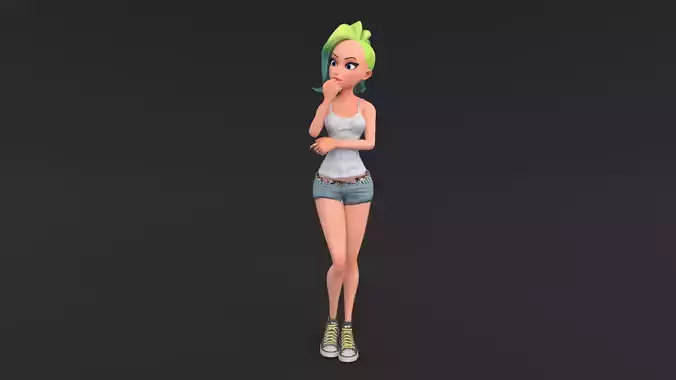 Cartoon Girl Rigged