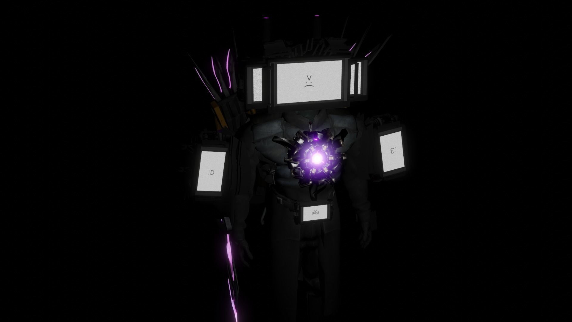 Skibidi Toilet Upgraded  Titan TvMan  Low-poly 3D model_3