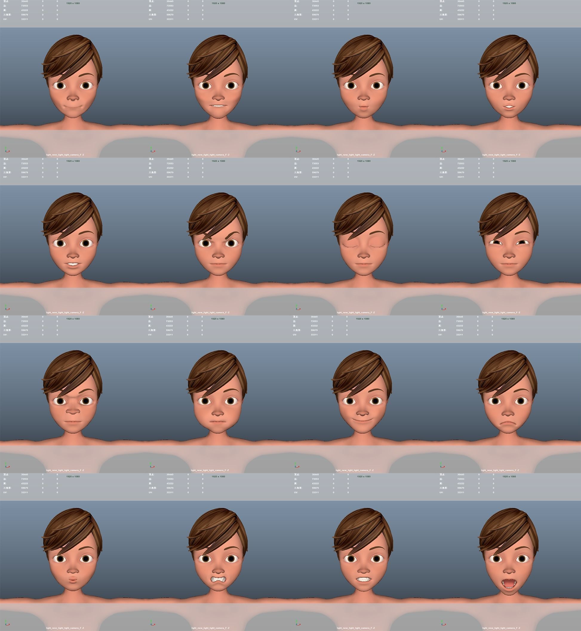 Cartoon Boy Rigged Low-poly 3D model_6