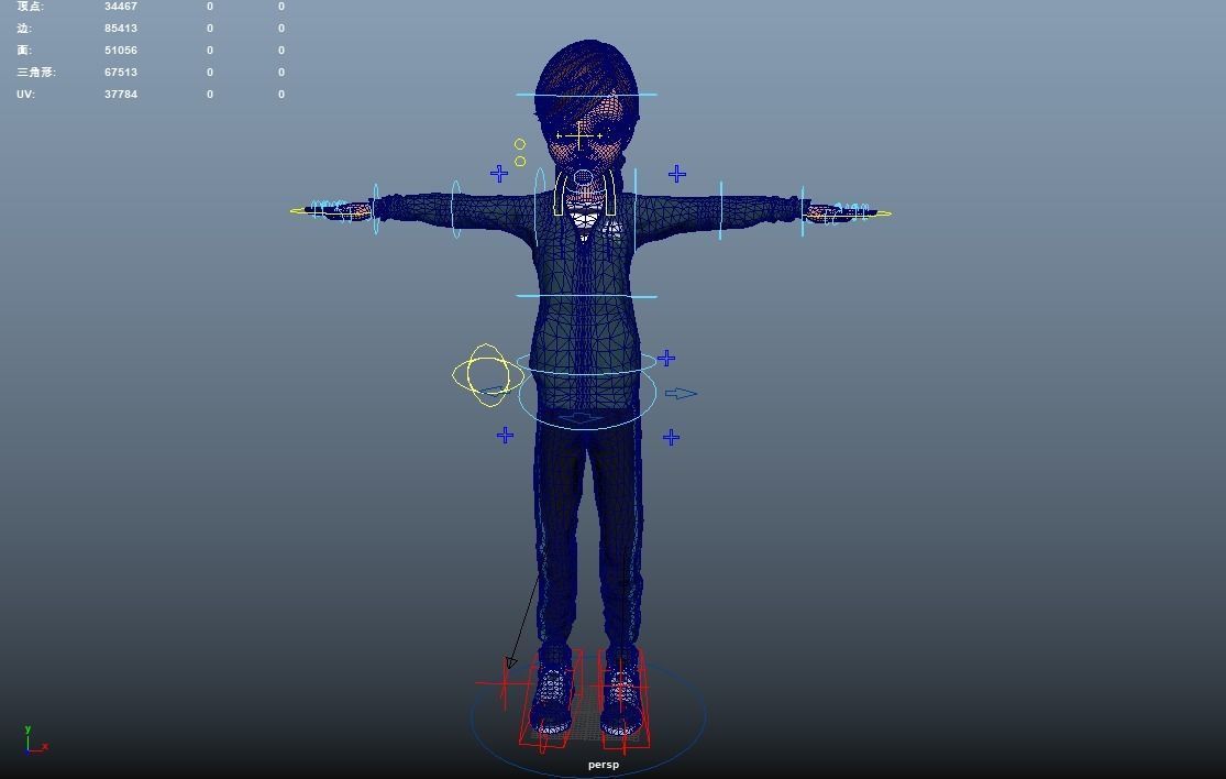 Cartoon Boy Rigged Low-poly 3D model_8