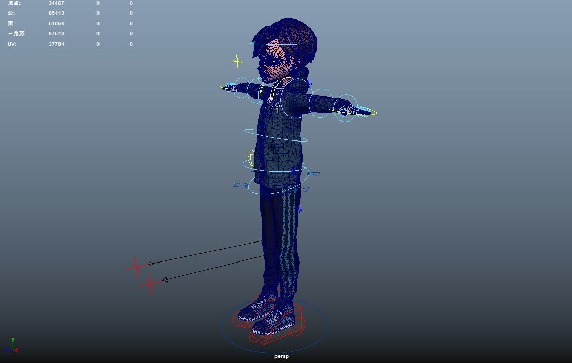 Cartoon Boy Rigged Low-poly 3D model_10