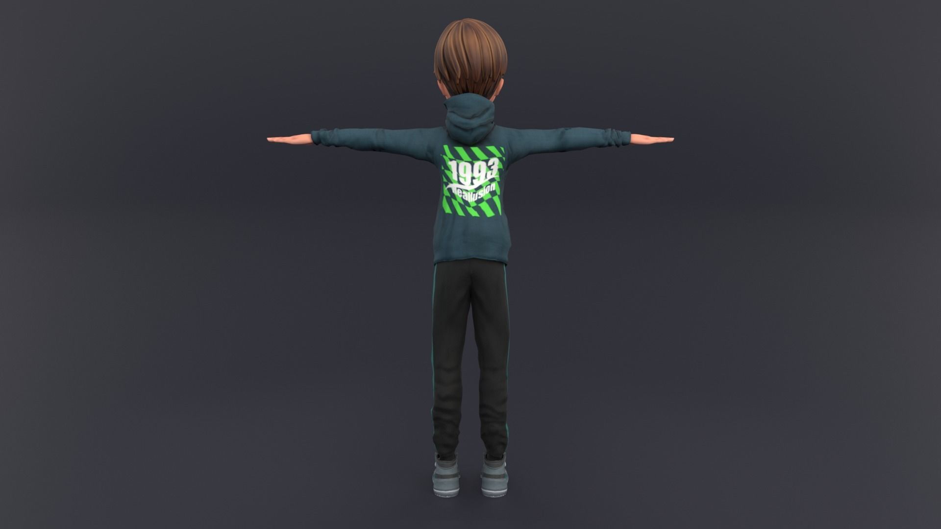 Cartoon Boy Rigged Low-poly 3D model_3