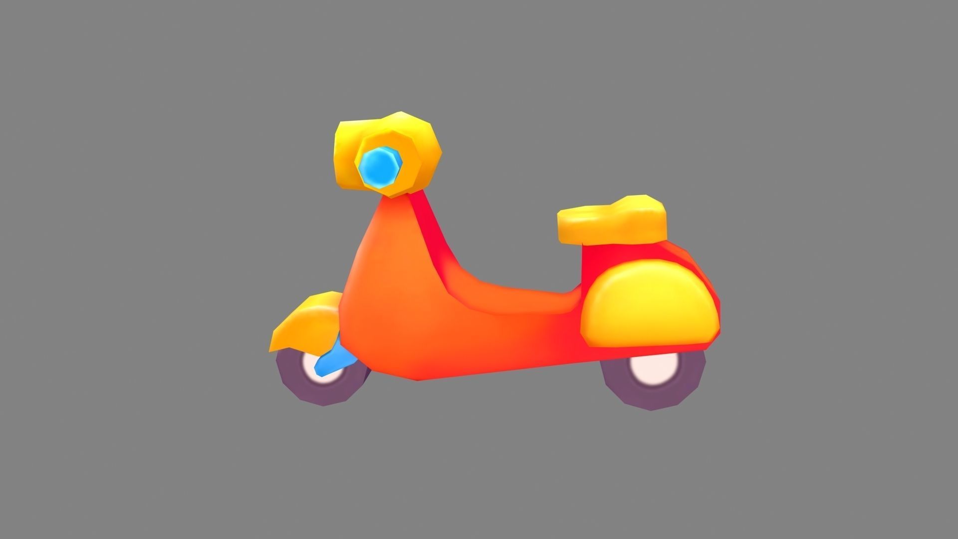 Cartoon scooter toy Low-poly 3D model_1