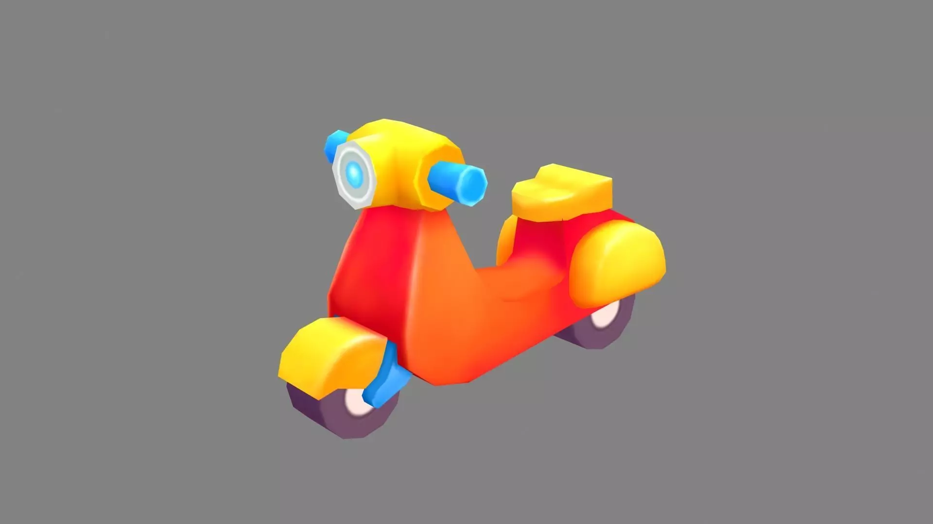 Cartoon scooter toy Low-poly 3D model_0