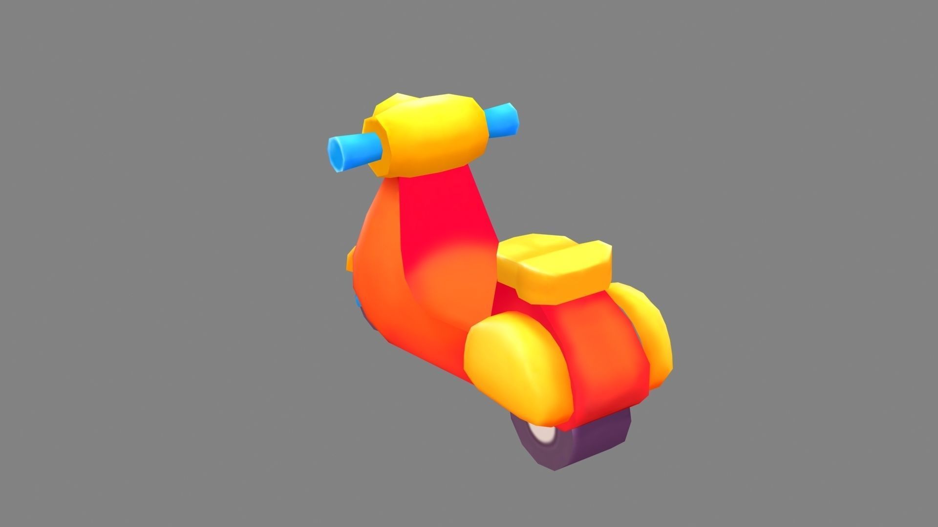 Cartoon scooter toy Low-poly 3D model_2