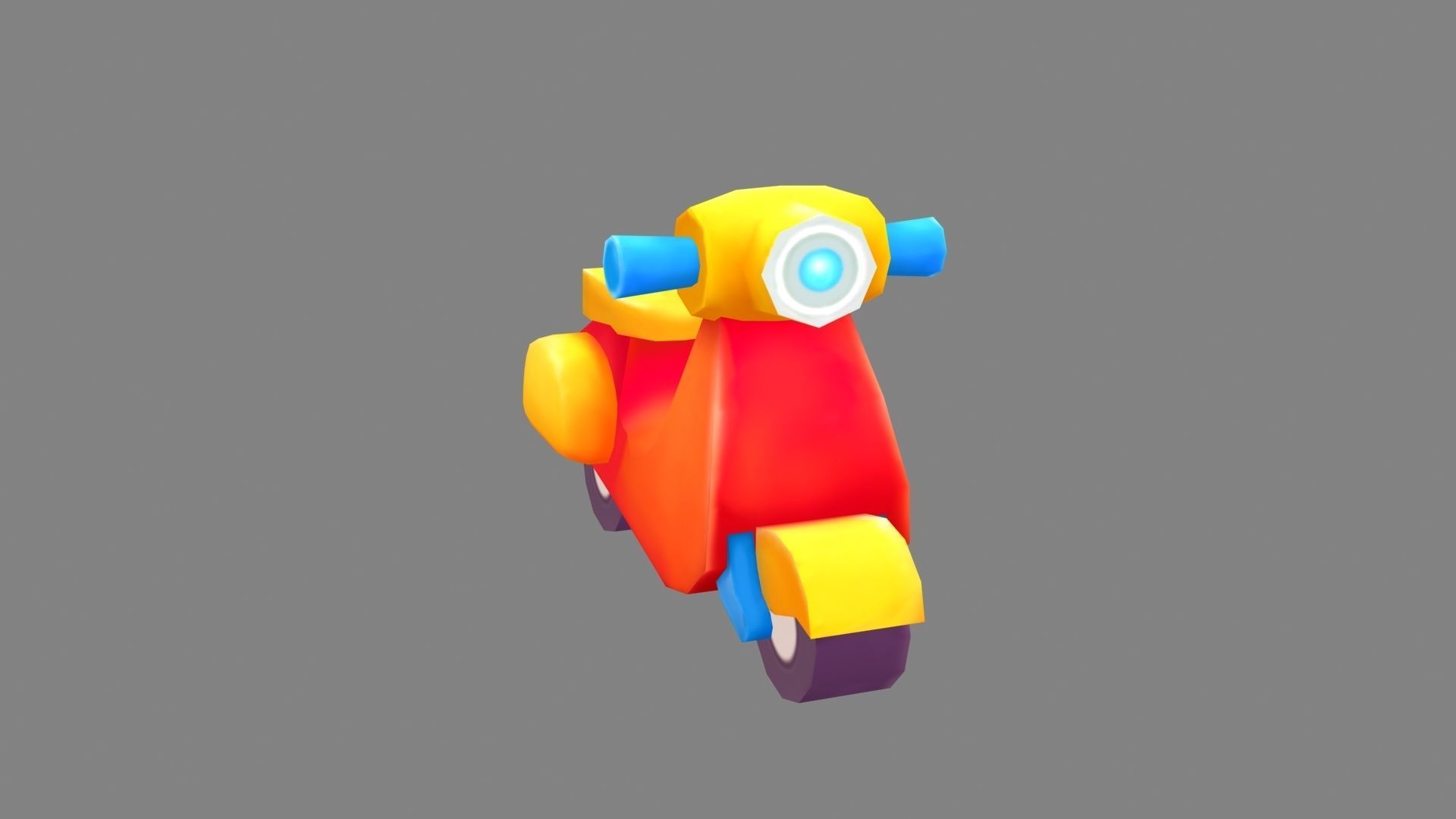 Cartoon scooter toy Low-poly 3D model_3