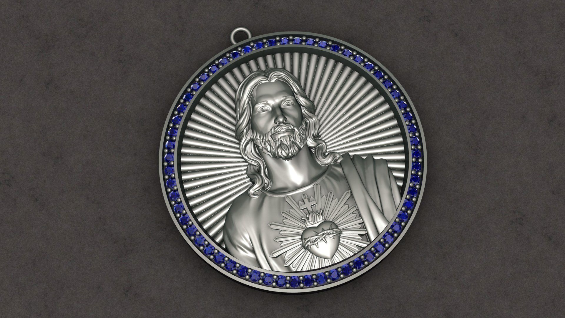 Jesus Pendant 3D print model_2