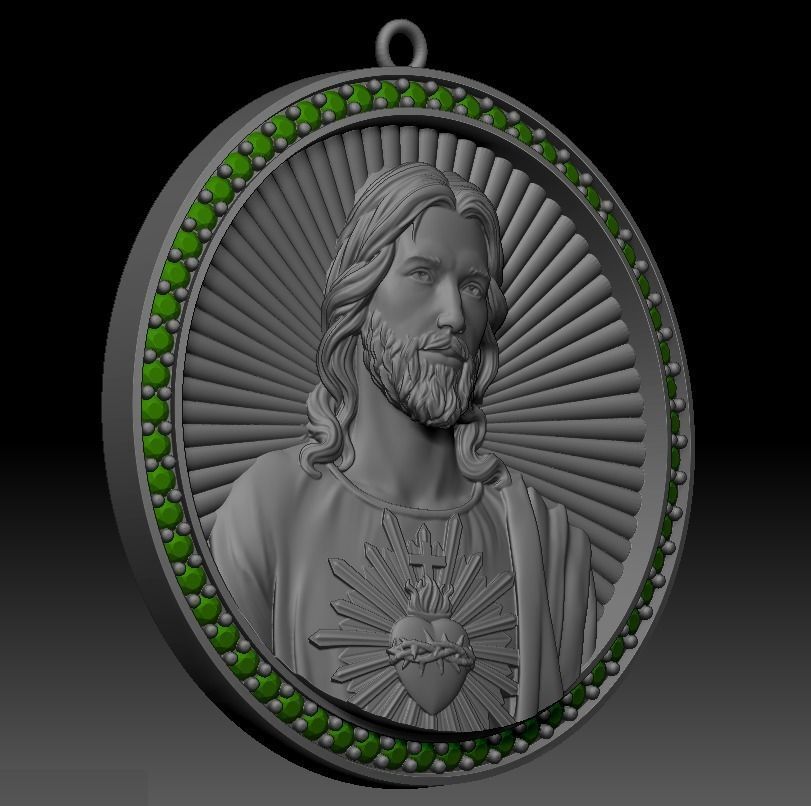 Jesus Pendant 3D print model_5