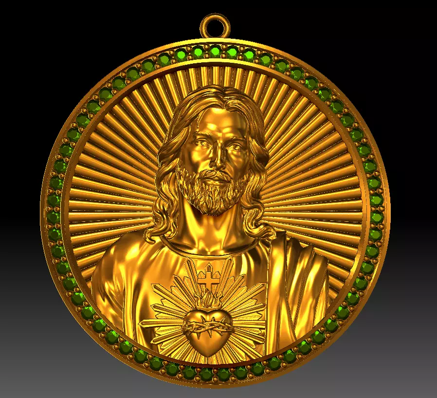 Jesus Pendant 3D print model_0