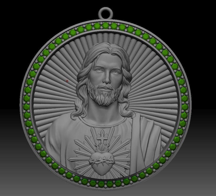 Jesus Pendant 3D print model_3