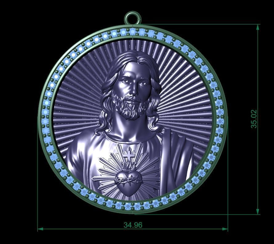 Jesus Pendant 3D print model_7